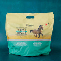 Supplément nutritionnel à base de tourteau de caméline oméga-3 pour chevaux