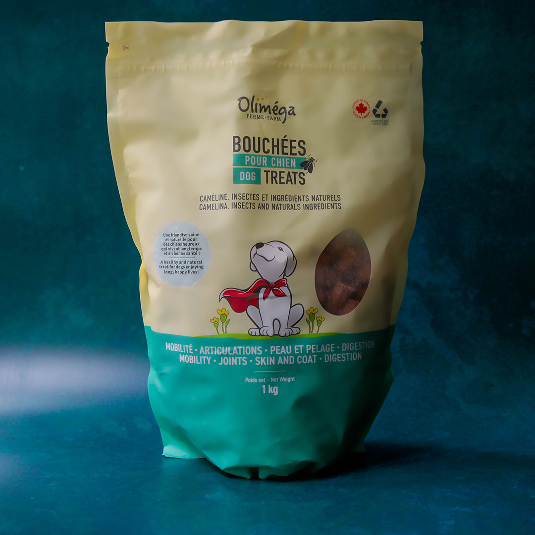 Bouchées pour chiens à base de caméline, d’insectes et d’ingrédients naturels 1.5kg